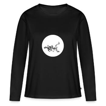 Lune pleine lune - T-shirt manches longues Premium bio Femme - noir - Devant - Julia (174cm)