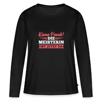 Meisterprüfung bestanden Meisterin Geschenk - Frauen Premium Bio Langarmshirt - Schwarz - Vorne - Julia (174cm)