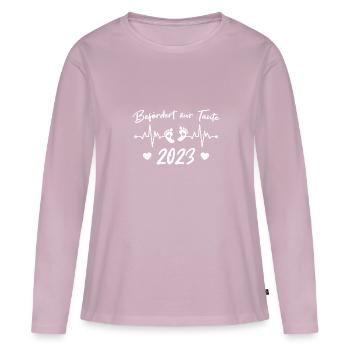 Werdende Tante 2023 Schwangerschaftsverkündung - Frauen Premium Bio Langarmshirt - Altrosa - Vorne - Julia (174cm)