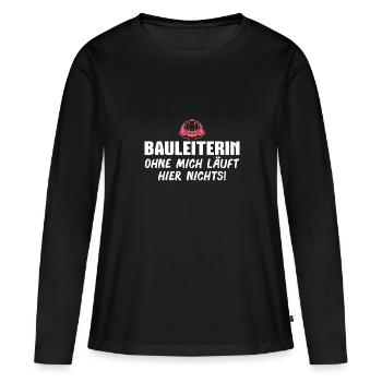 Baustelle Bauleitung Bauaufsicht Bauleiterin - Frauen Premium Bio Langarmshirt - Schwarz - Vorne - Julia (174cm)