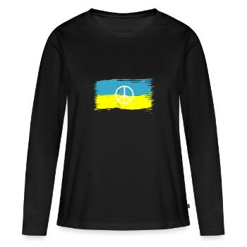 Signe de paix Symboles de signe de paix - T-shirt manches longues Premium bio Femme - noir - Devant - Julia (174cm)