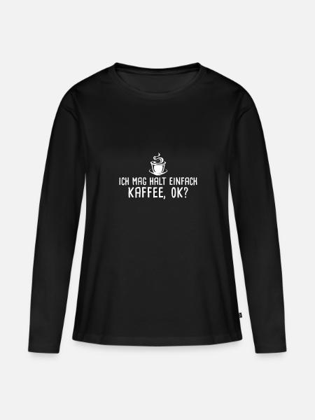 Kaffee Kaffeeliebhaber Geschenk - Frauen Premium Bio Langarmshirt - Schwarz