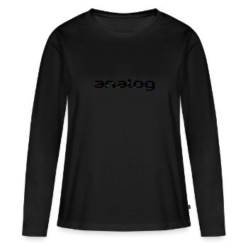 analog 2 black - Frauen Premium Bio Langarmshirt - Schwarz - Vorne - Julia (174cm)