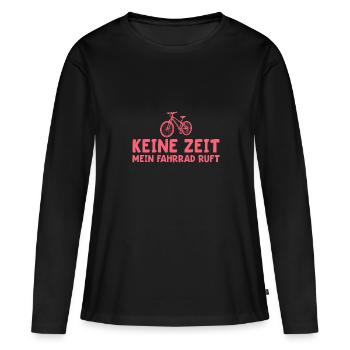 Fahrrad fahren Radsport Radfahrerin - Frauen Premium Bio Langarmshirt - Schwarz - Vorne - Julia (174cm)
