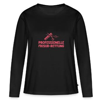 Professionelle Frisur Rettung Friseurin - Frauen Premium Bio Langarmshirt - Schwarz - Vorne - Julia (174cm)