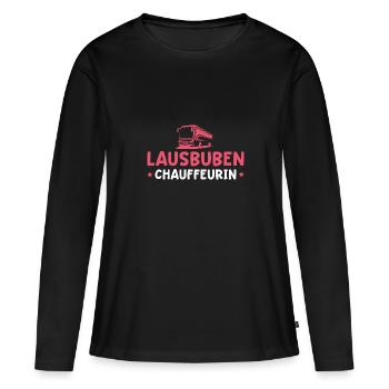 Lausbuben Chauffeurin Busfahrerin - Frauen Premium Bio Langarmshirt - Schwarz - Vorne - Julia (174cm)