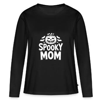 Spooky Mom - Mom's Halloween Shirt - Women's Premium Organic Long Sleeve Shirt - black - Front - Julia (174cm)