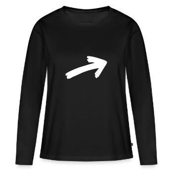 Pfeil - Frauen Premium Bio Langarmshirt - Schwarz - Vorne - Julia (174cm)