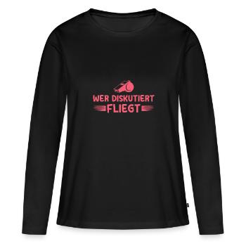 Fußball Schiri Pfeife Schiedsrichterin - Frauen Premium Bio Langarmshirt - Schwarz - Vorne - Julia (174cm)
