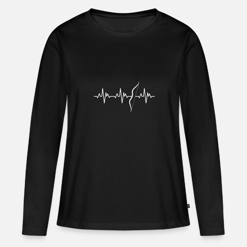 Bogensport Bogenschießen Pfeil und Bogen Geschenk - Frauen Premium Bio Langarmshirt - Schwarz