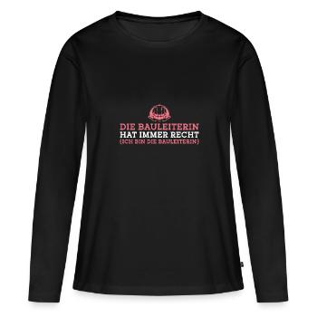 Bauleitung Bauaufsicht Baustelle Bauleiterin - Frauen Premium Bio Langarmshirt - Schwarz - Vorne - Julia (174cm)