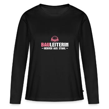 Bauleitung Ausbildung Bauaufsicht Bauleiterin - Frauen Premium Bio Langarmshirt - Schwarz - Vorne - Julia (174cm)