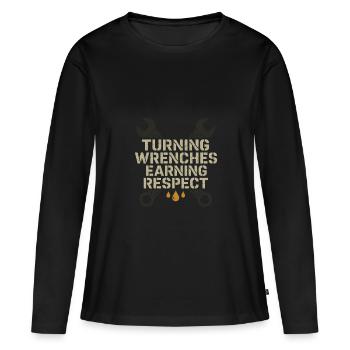 Mécanique diesel Mécanique fière - T-shirt manches longues Premium bio Femme - noir - Devant - Julia (174cm)