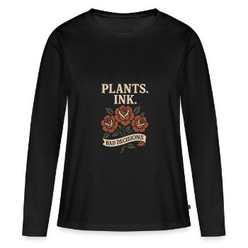 Tätowierte Pflanzenliebhaberin Pflanzenmama - Frauen Premium Bio Langarmshirt - Schwarz - Vorne - Julia (174cm)