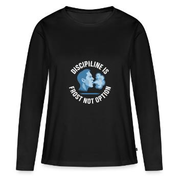 Douches froides Dureté mentale Exposition au froid - T-shirt manches longues Premium bio Femme - noir - Devant - Julia (174cm)