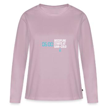 Cold showers Mental hardness Cold exposure - Women's Premium Organic Long Sleeve Shirt - dusky pink - Front - Julia (174cm)