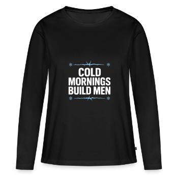 Douches froides Dureté mentale Exposition au froid - T-shirt manches longues Premium bio Femme - noir - Devant - Julia (174cm)