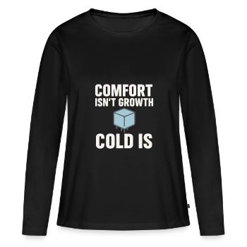 Douches froides Dureté mentale Exposition au froid - T-shirt manches longues Premium bio Femme - noir - Devant - Julia (174cm)