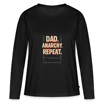 Punk Dad Alternatif Paternité Rebelle - T-shirt manches longues Premium bio Femme - noir - Devant - Julia (174cm)