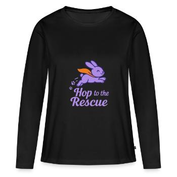 Bunny Mom Rabbit Rescue Adopt, Buy - Women's Premium Organic Long Sleeve Shirt - black - Front - Julia (174cm)