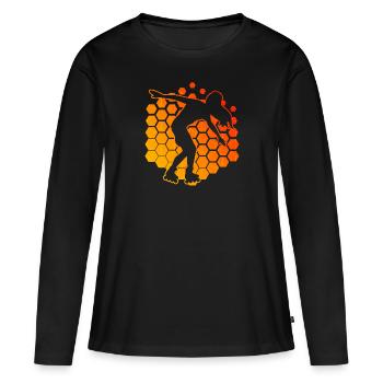 Rollerskate Roller Skating RollerSkaten Roller Skate - T-shirt manches longues Premium bio Femme - noir - Devant - Julia (174cm)