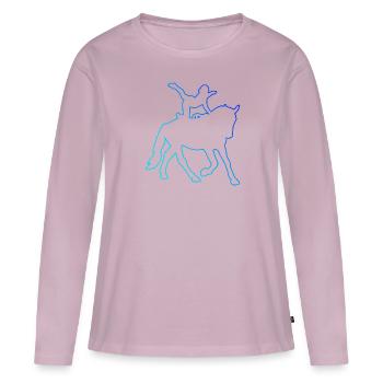Sportliche Disziplin Pferdeperformance - Frauen Premium Bio Langarmshirt - Altrosa - Vorne - Julia (174cm)