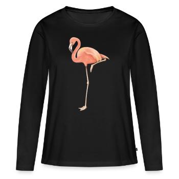 Flamingo solo - Women's Premium Organic Long Sleeve Shirt - black - Front - Julia (174cm)
