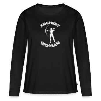 Archery Woman Bow Arrow Hunter - Women's Premium Organic Long Sleeve Shirt - black - Front - Julia (174cm)