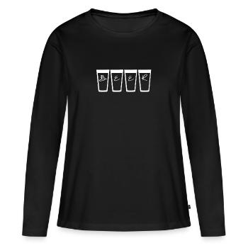 Beer - Frauen Premium Bio Langarmshirt - Schwarz - Vorne - Julia (174cm)