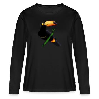 Idée cadeau Toucan tropiques forêt tropicale - T-shirt manches longues Premium bio Femme - noir - Devant - Julia (174cm)
