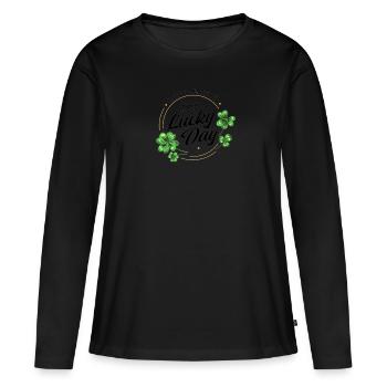 St. Patrick's Day ein glücklicher Tag - Frauen Premium Bio Langarmshirt - Schwarz - Vorne - Julia (174cm)