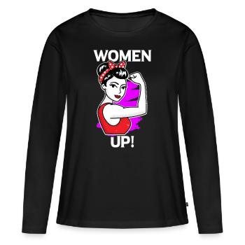 Féministe féministe cadeau feminist - T-shirt manches longues Premium bio Femme - noir - Devant - Julia (174cm)