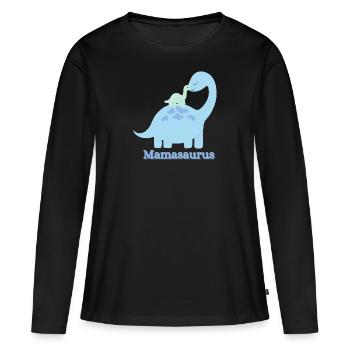 Mamasaurus - Frauen Premium Bio Langarmshirt - Schwarz - Vorne - Julia (174cm)
