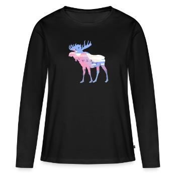 Élan - T-shirt manches longues Premium bio Femme - noir - Devant - Julia (174cm)