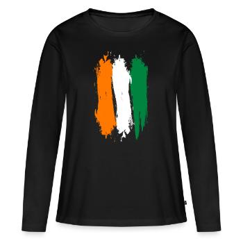 Côte d’Ivoire - T-shirt manches longues Premium bio Femme - noir - Devant - Julia (174cm)