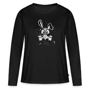 follow into the next level - Frauen Premium Bio Langarmshirt - Schwarz - Vorne - Julia (174cm)