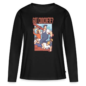 Got Concrete - Ouvriers du bâtiment - T-shirt manches longues Premium bio Femme - noir - Devant - Julia (174cm)