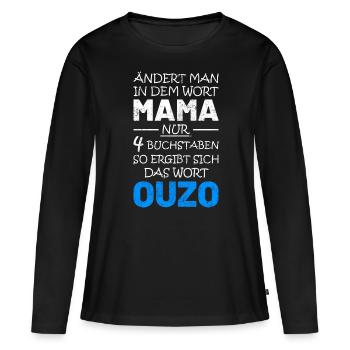 Ouzo Schnaps Saufen Geschenkidee - Frauen Premium Bio Langarmshirt - Schwarz - Vorne - Julia (174cm)