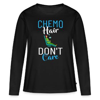 Chemotherapie Chemo Krebs Therapie - Frauen Premium Bio Langarmshirt - Schwarz - Vorne - Julia (174cm)
