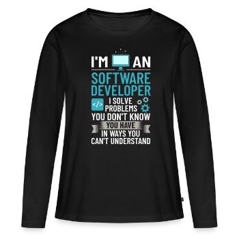 Software Development Software Developer Developer - Women's Premium Organic Long Sleeve Shirt - black - Front - Julia (174cm)