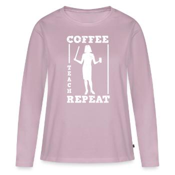 Enseignant École primaire Enseignant Enseignant École secondaire - T-shirt manches longues Premium bio Femme - rose poudré - Devant - Julia (174cm)