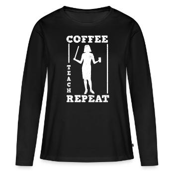 Enseignant École primaire Enseignant Enseignant École secondaire - T-shirt manches longues Premium bio Femme - noir - Devant - Julia (174cm)