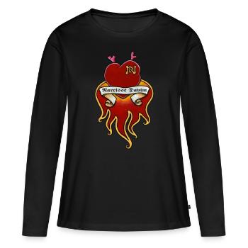 CŒUR - T-shirt manches longues Premium bio Femme - noir - Devant - Julia (174cm)