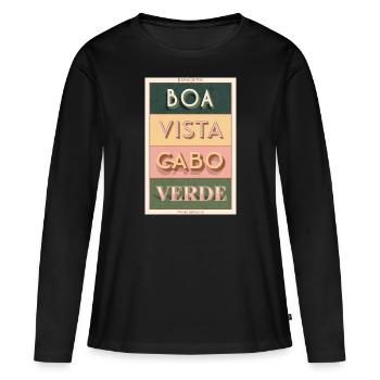 Boa Vista Cabo Verde - T-shirt manches longues Premium bio Femme - noir - Devant - Julia (174cm)