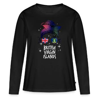 Britische Jungferninseln - Frauen Premium Bio Langarmshirt - Schwarz - Vorne - Julia (174cm)