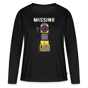 Missing Pay Phone Retro Missing Pay Phone Funny - Women's Premium Organic Long Sleeve Shirt - black - Front - Julia (174cm)