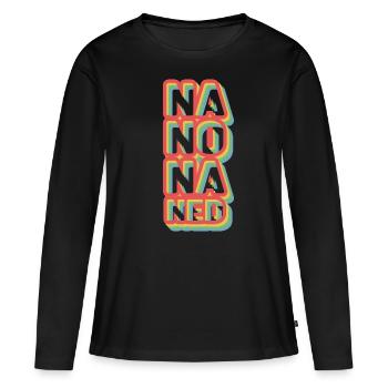 NaNoNaNEd - T-shirt manches longues Premium bio Femme - noir - Devant - Julia (174cm)