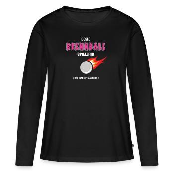 Beste Brennball Spielerin Brennballerin Ballspiel - Frauen Premium Bio Langarmshirt - Schwarz - Vorne - Julia (174cm)