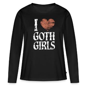Love Goth Girls! Gothic Aesthetic Goth Mommy - Frauen Premium Bio Langarmshirt - Schwarz - Vorne - Julia (174cm)