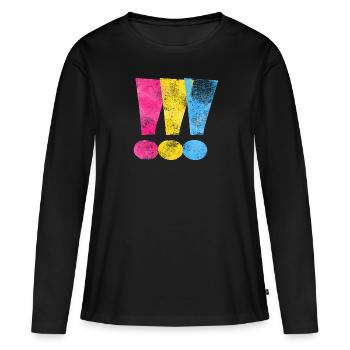 Points d'exclamation de la fierté pansexuelle - T-shirt manches longues Premium bio Femme - noir - Devant - Julia (174cm)